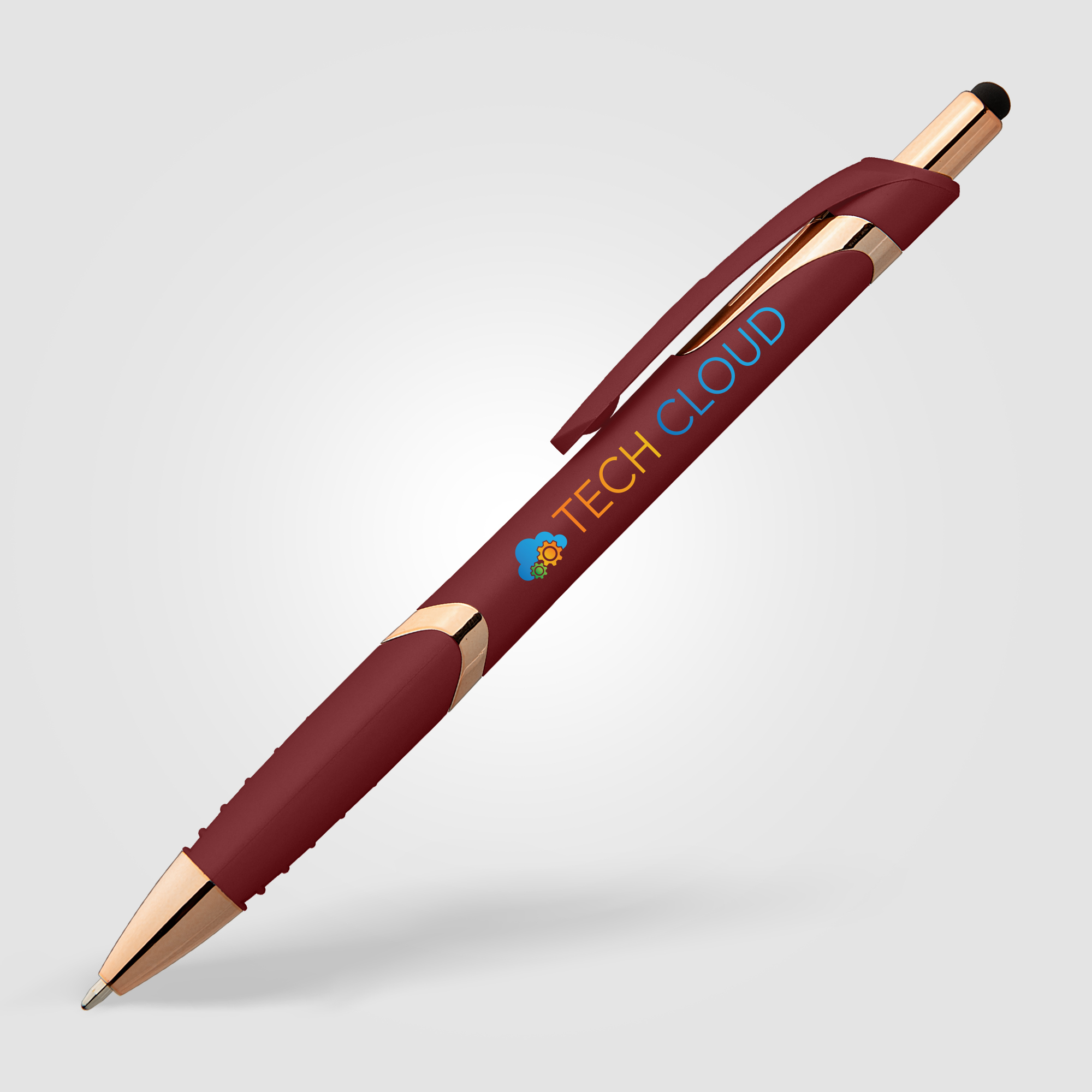 Stylo stylet publicitaire - Joplin Softy Rose Gold Rouge foncé